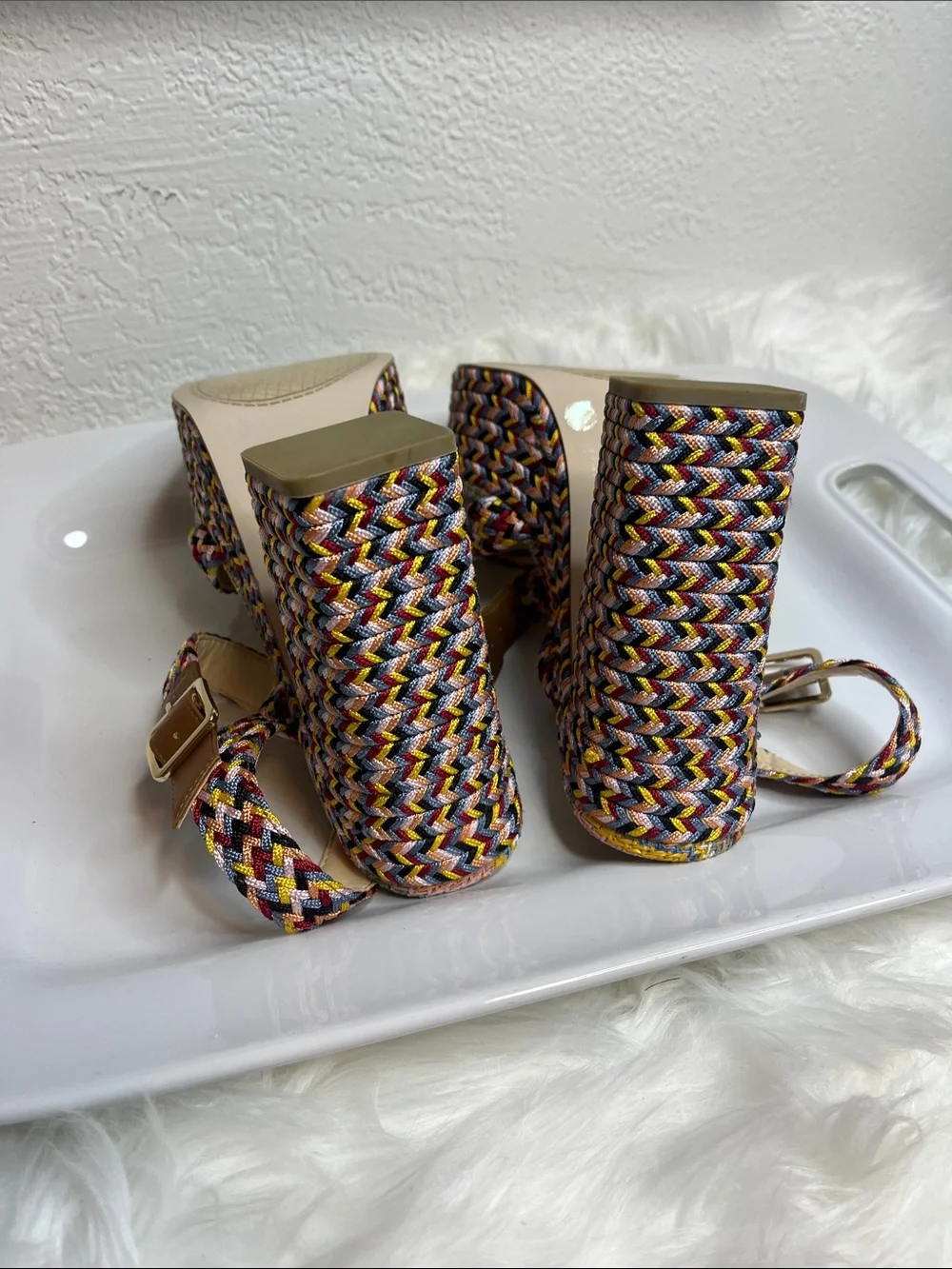 Jessica Simpson Multicolor Braided Platform Sandals